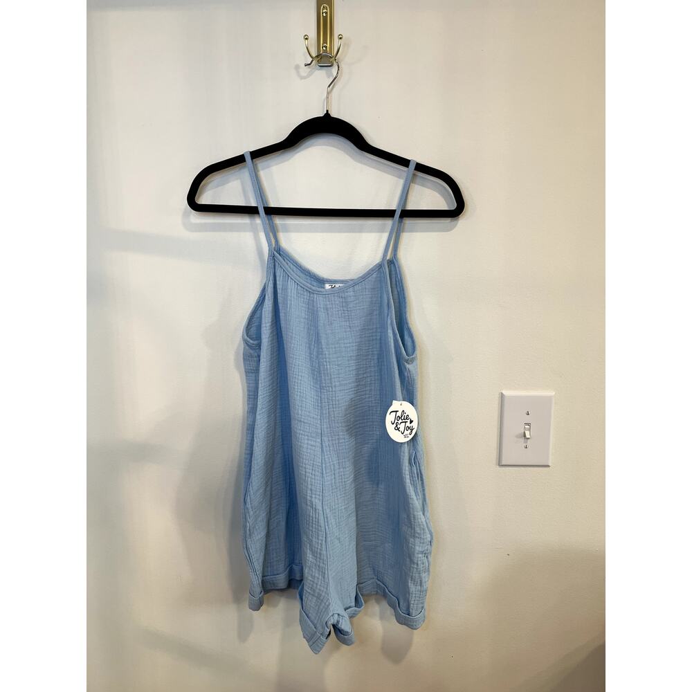 Jolie & Joy Blue Cotton Gauze Romper Small NWT